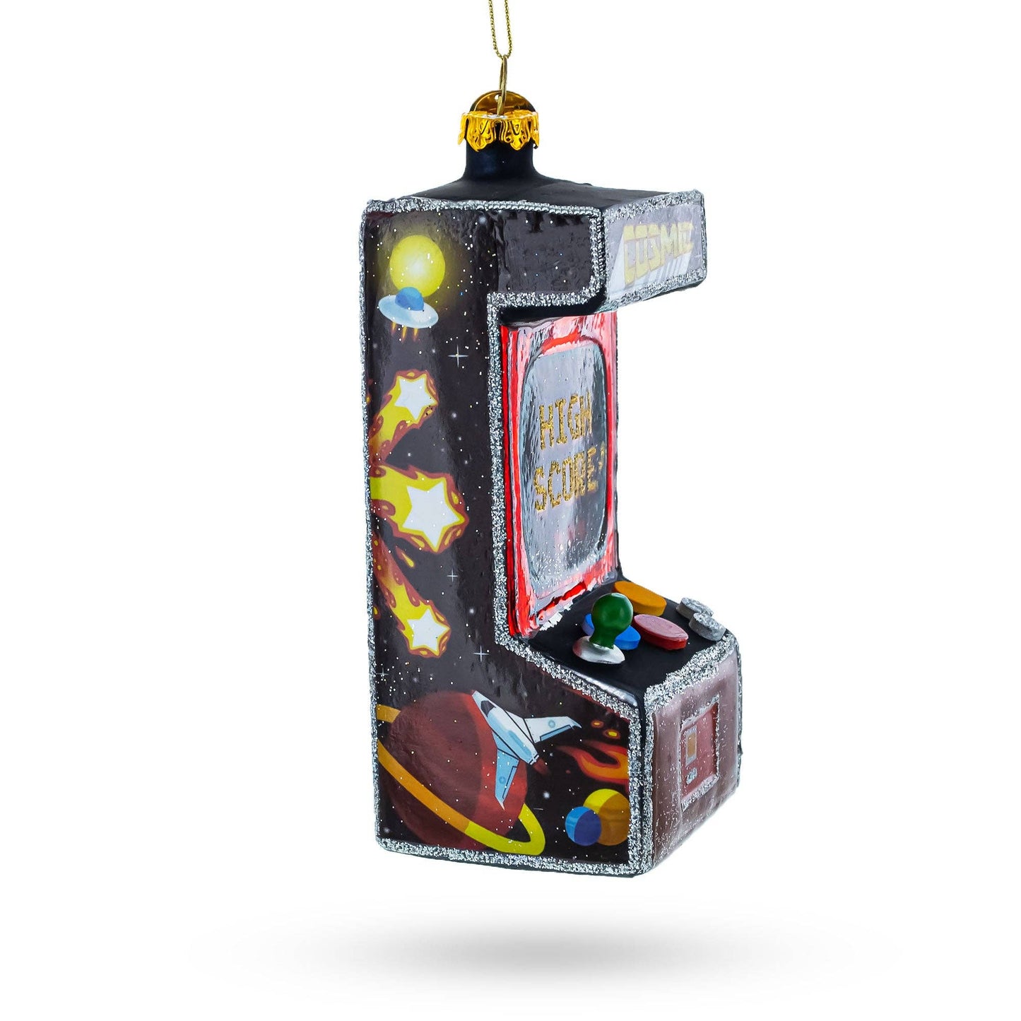 Arcade Game Machine Glass Ornament