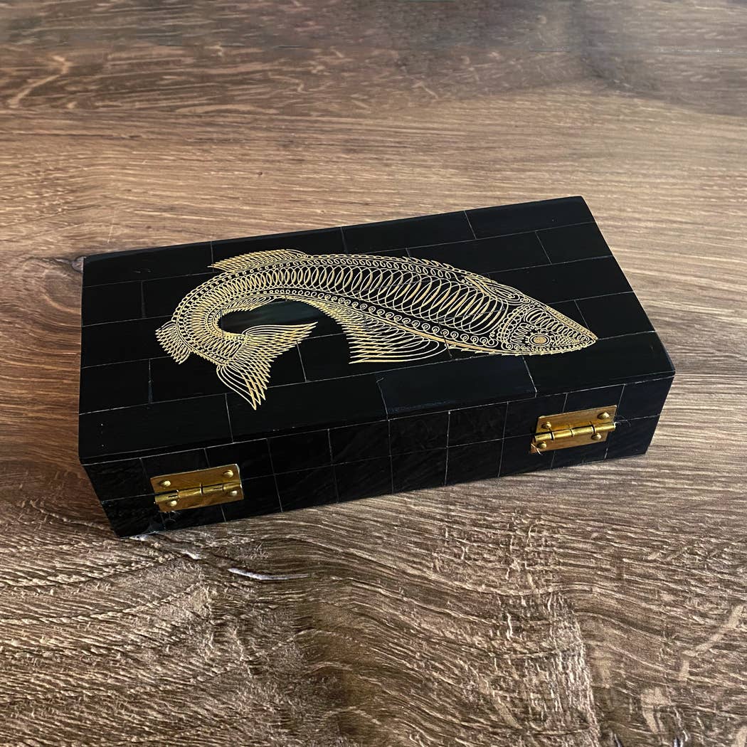 Fish Horn Box Engraved