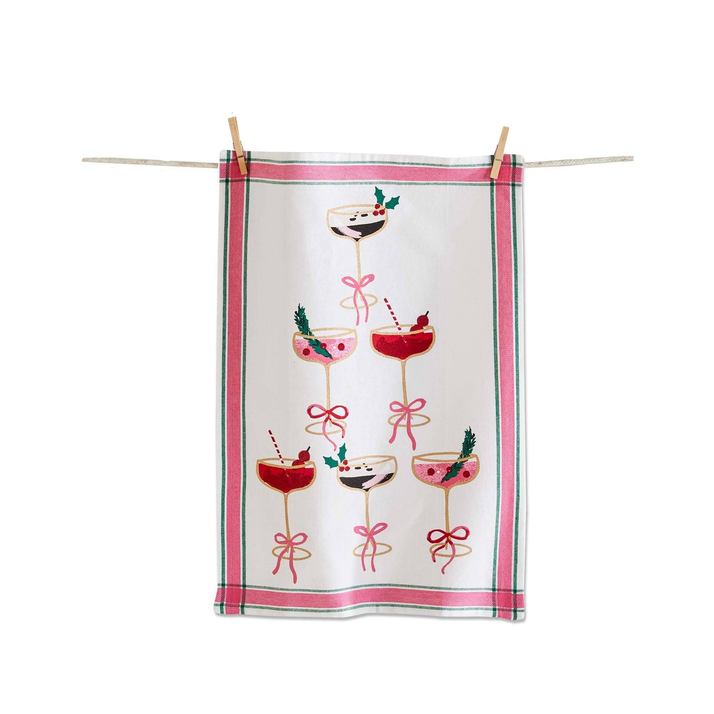 Christmas Cocktail Tower Tea Towel