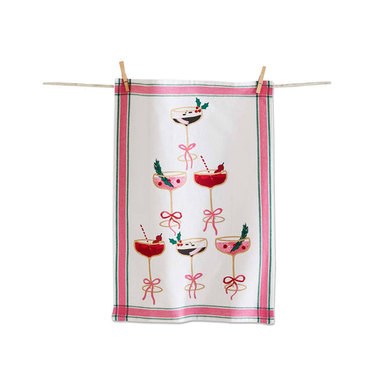 Christmas Cocktail Tower Tea Towel