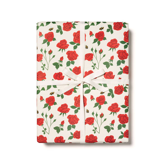 Blooming Roses wrapping paper: Flat sheets