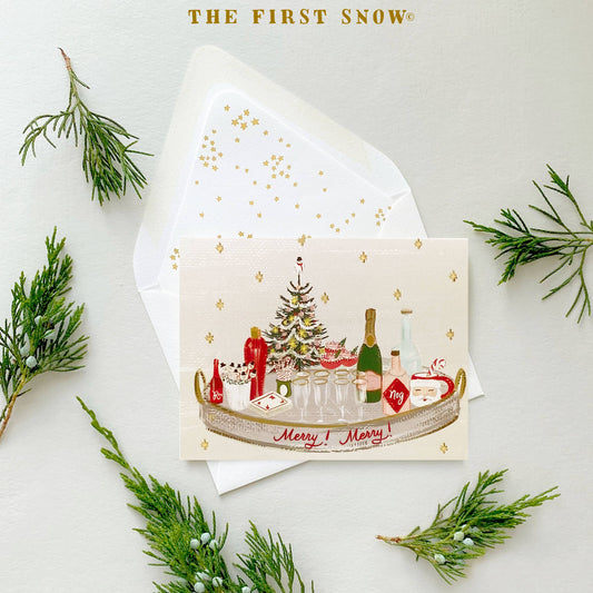 Merry Merry Holiday Tray Christmas Greeting Card