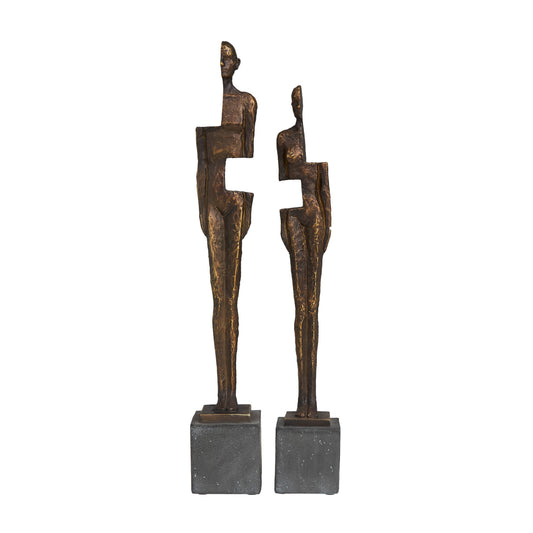 Modern Bronze Polystone Sculpture Set