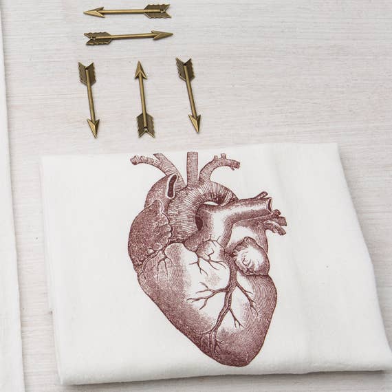 Anatomical Heart Flour Sack Tea Towel