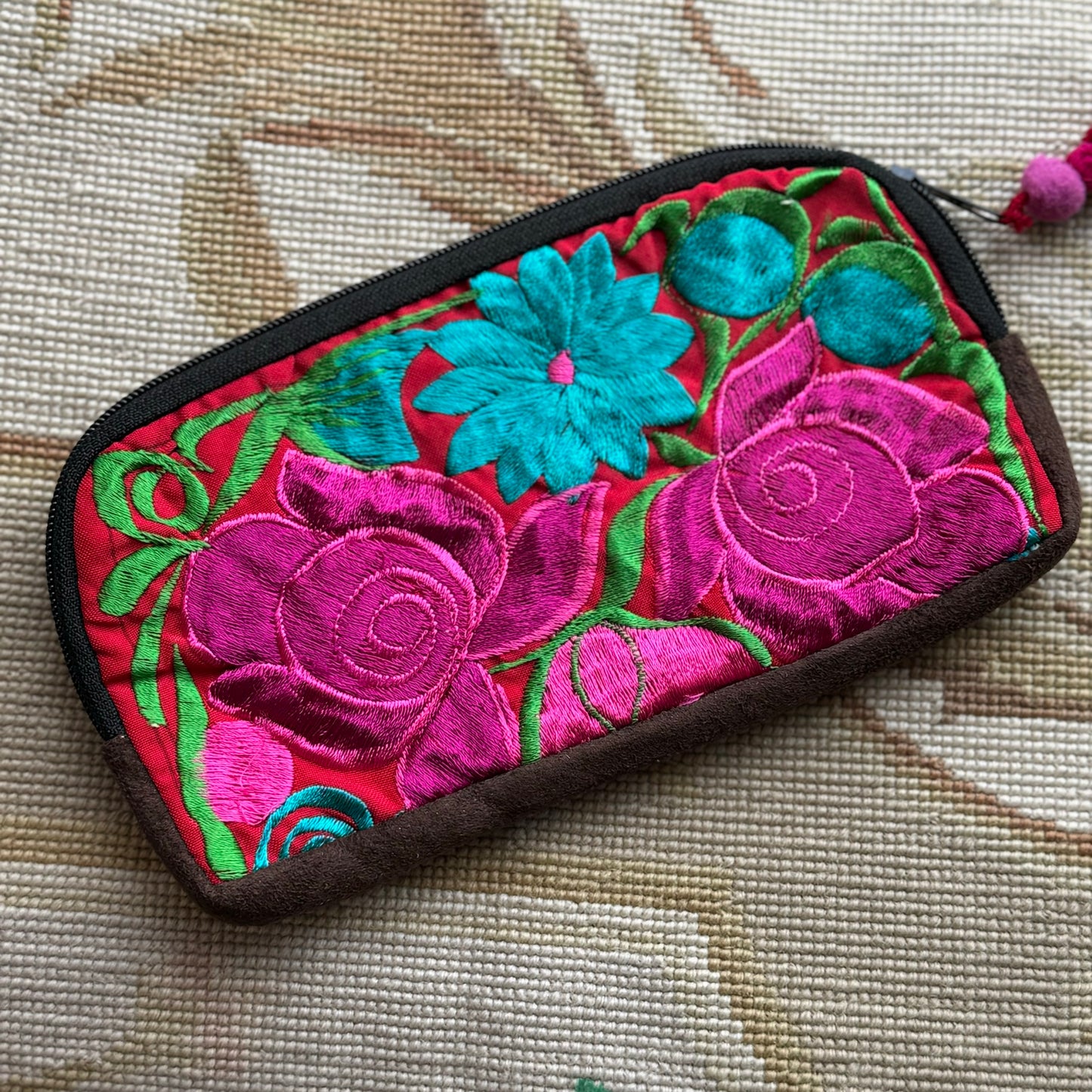 La Cruz Embroidered Zip Pouch