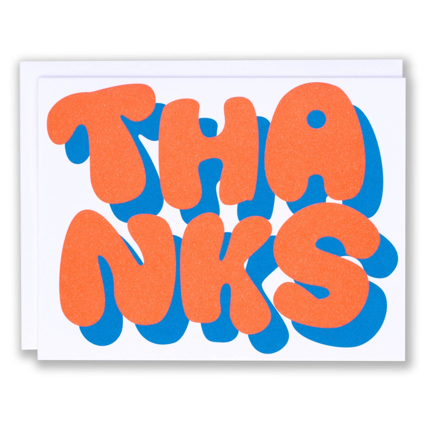 Neon Bubble Letter Thanks Card