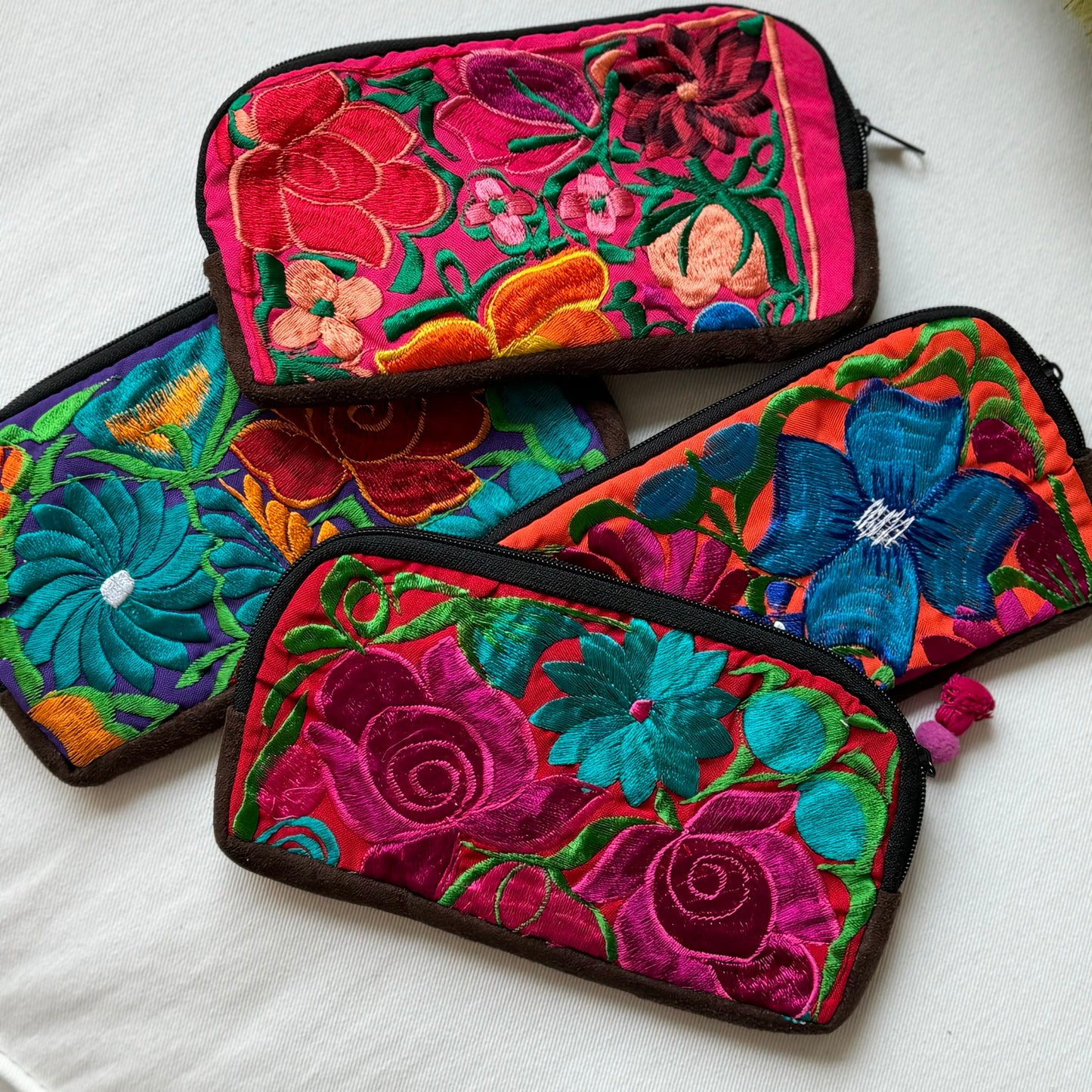 La Cruz Embroidered Zip Pouch