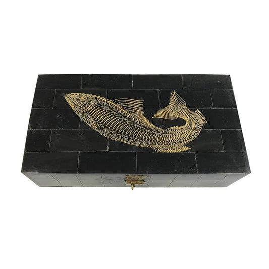 Fish Horn Box Engraved