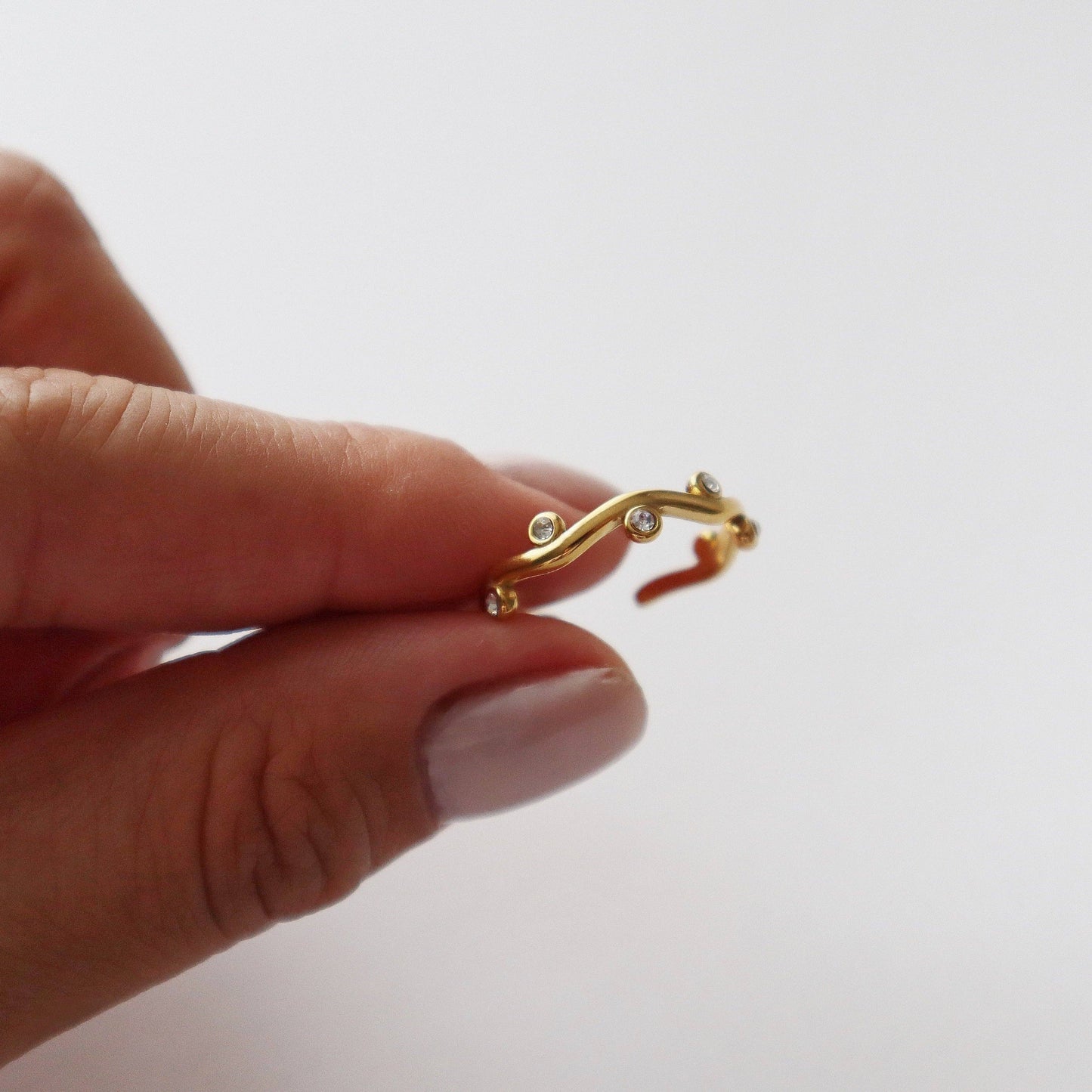 Vine Ring | CZ Adjustable Ring