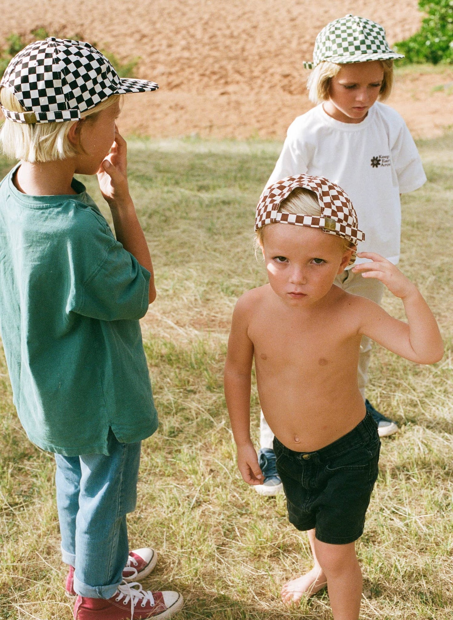 Kids Checkerboard Field Trip Hat Slate