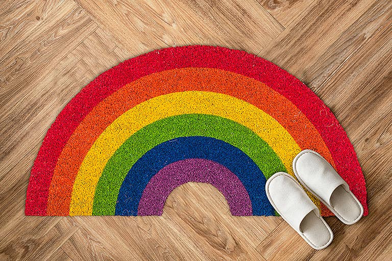 Rainbow Shape Doormat-15x30"L