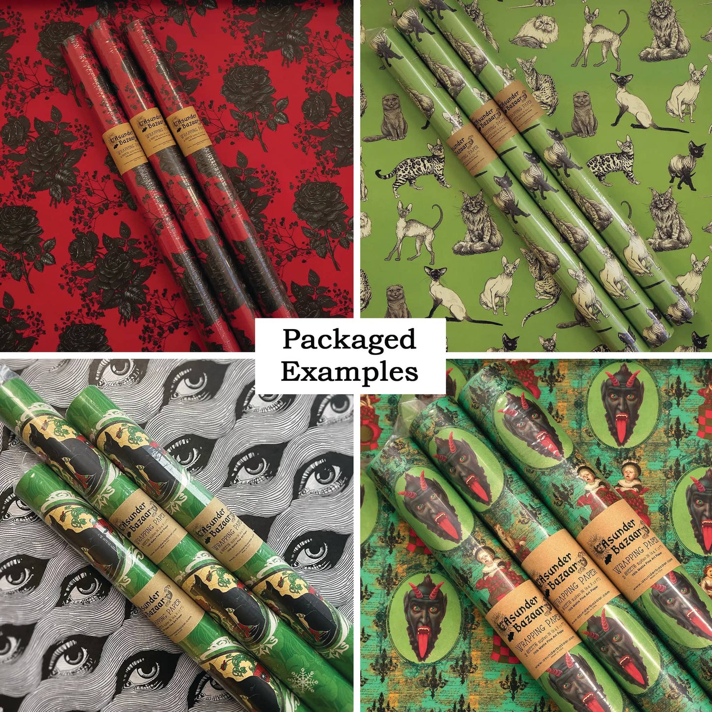 Eye Waves Pattern Wrapping Paper Set 3 Sheet Roll