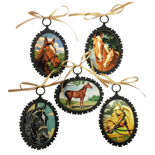 Paint-by-Number Style Horse Ornament