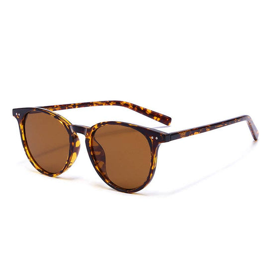 Vintage Round Polarized Simple Sunglasses DP25B496: Tortoiseshell