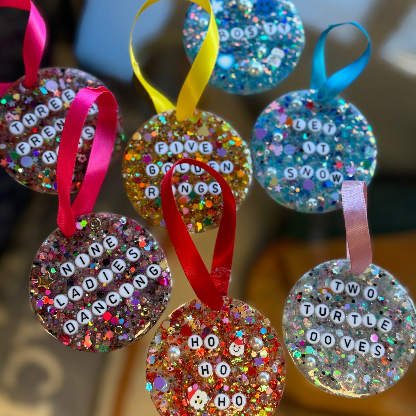 Sweaty Confetti Sparkly Ornaments