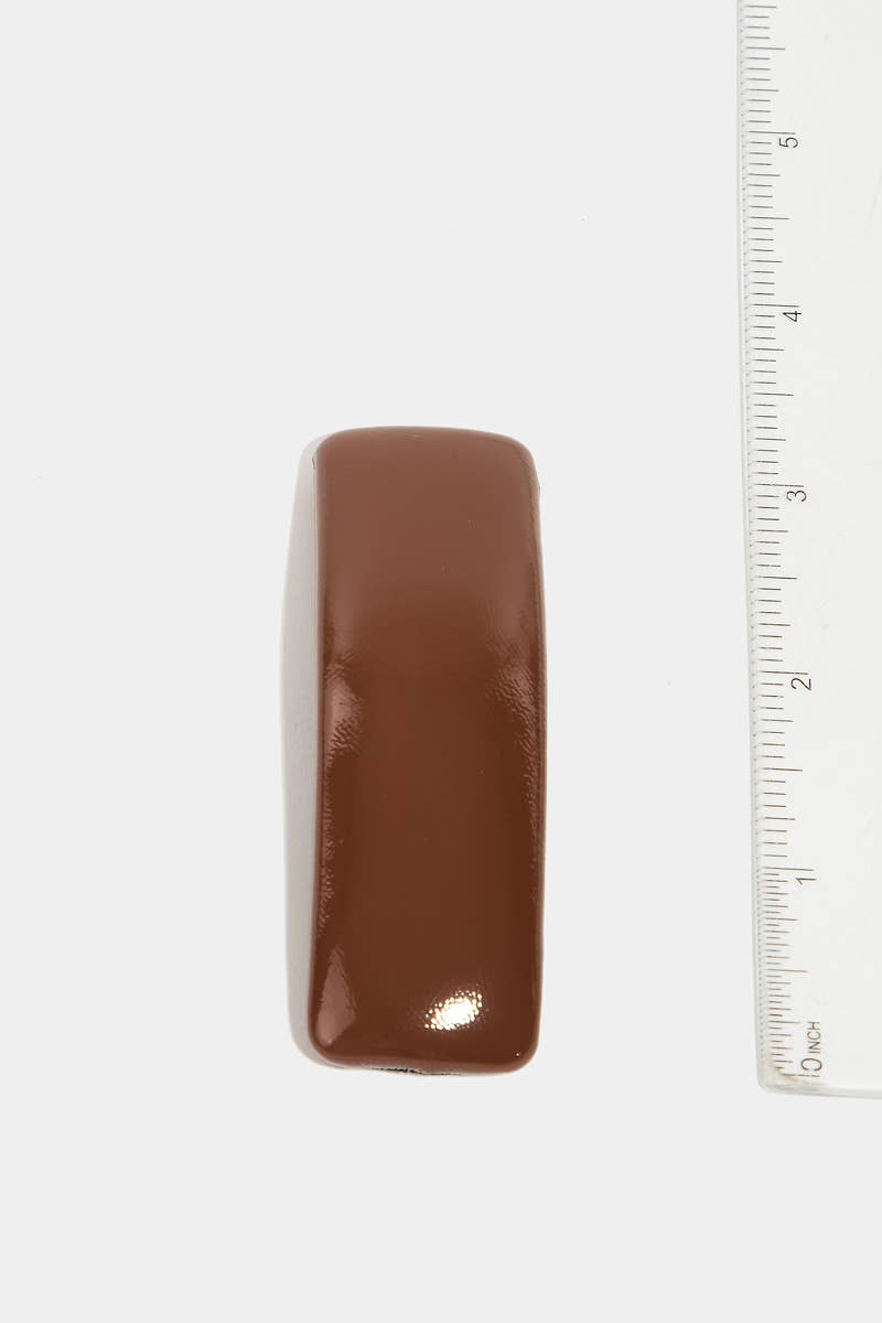 Glossy Faux Leather Hair Clips