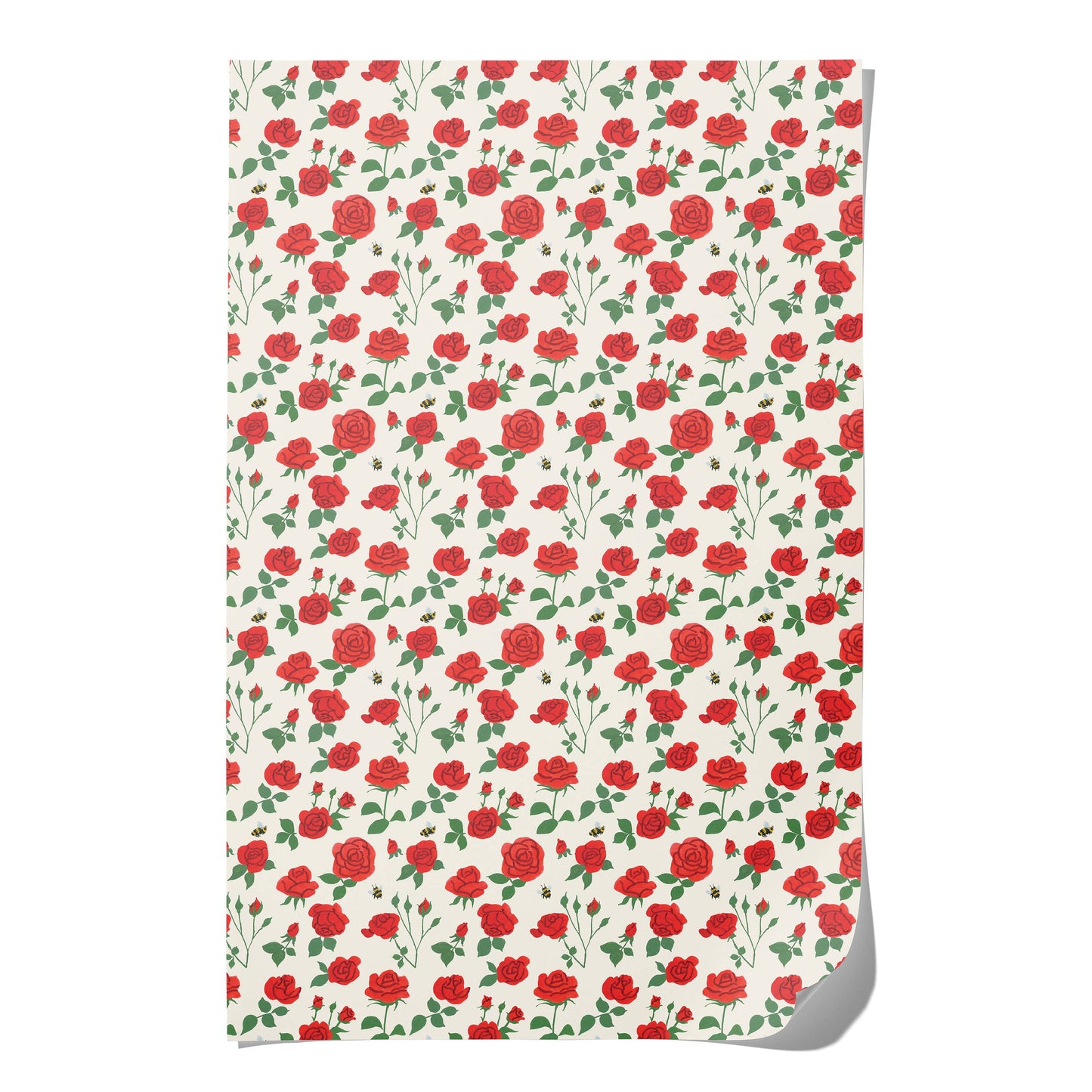 Blooming Roses wrapping paper: Flat sheets