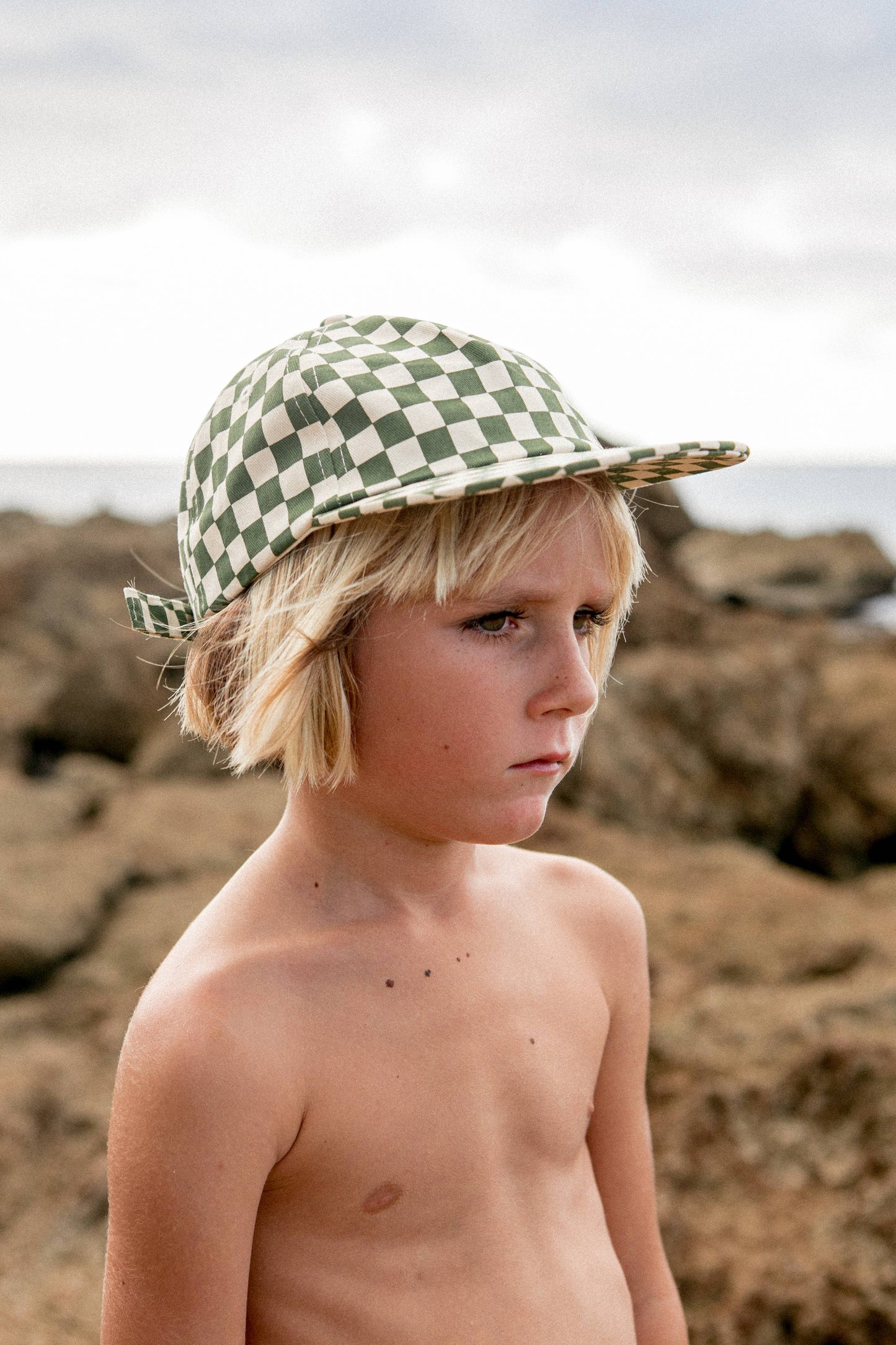 Kids Checkerboard Field Trip Hat Slate