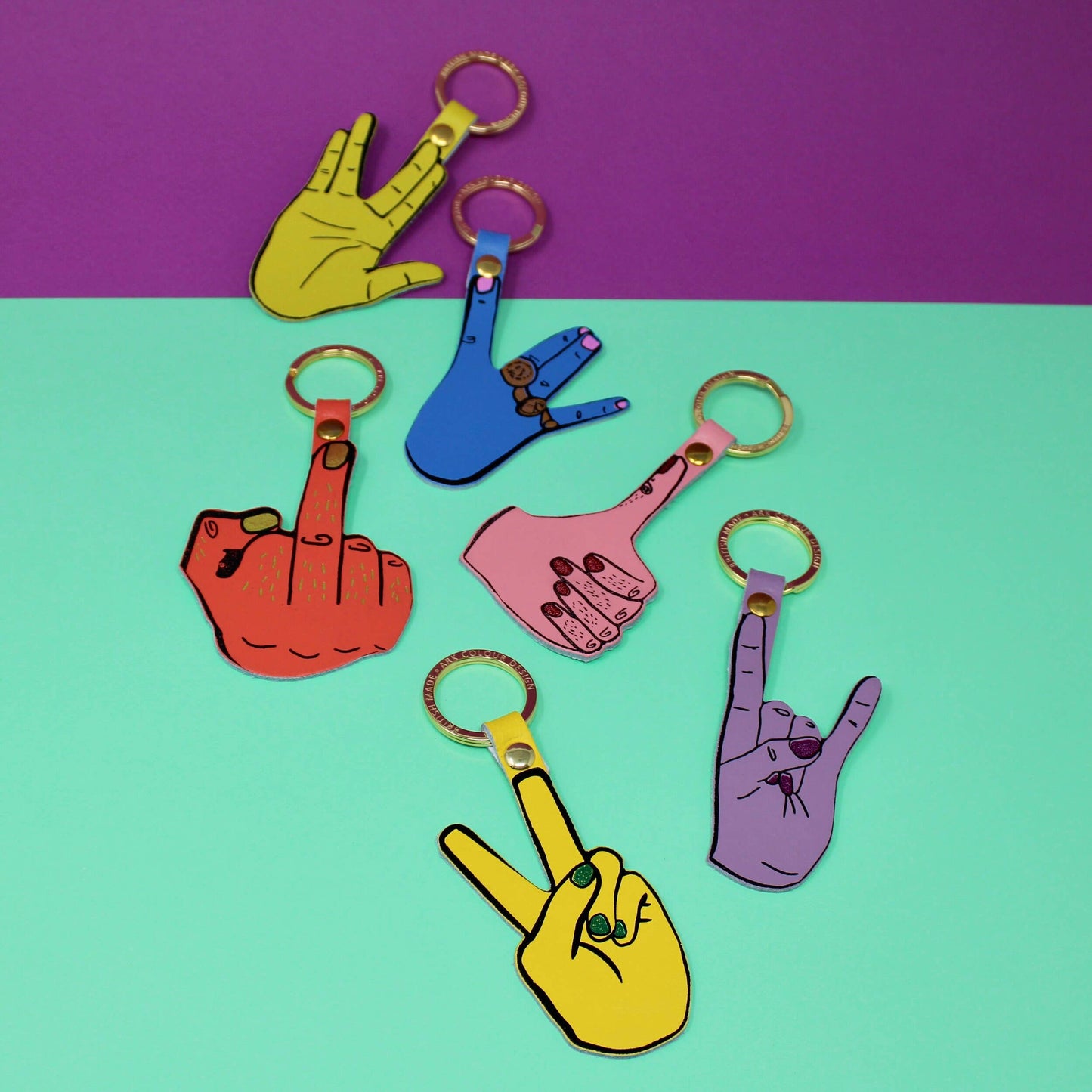 Hand Signs Key Fobs: Flip The Bird