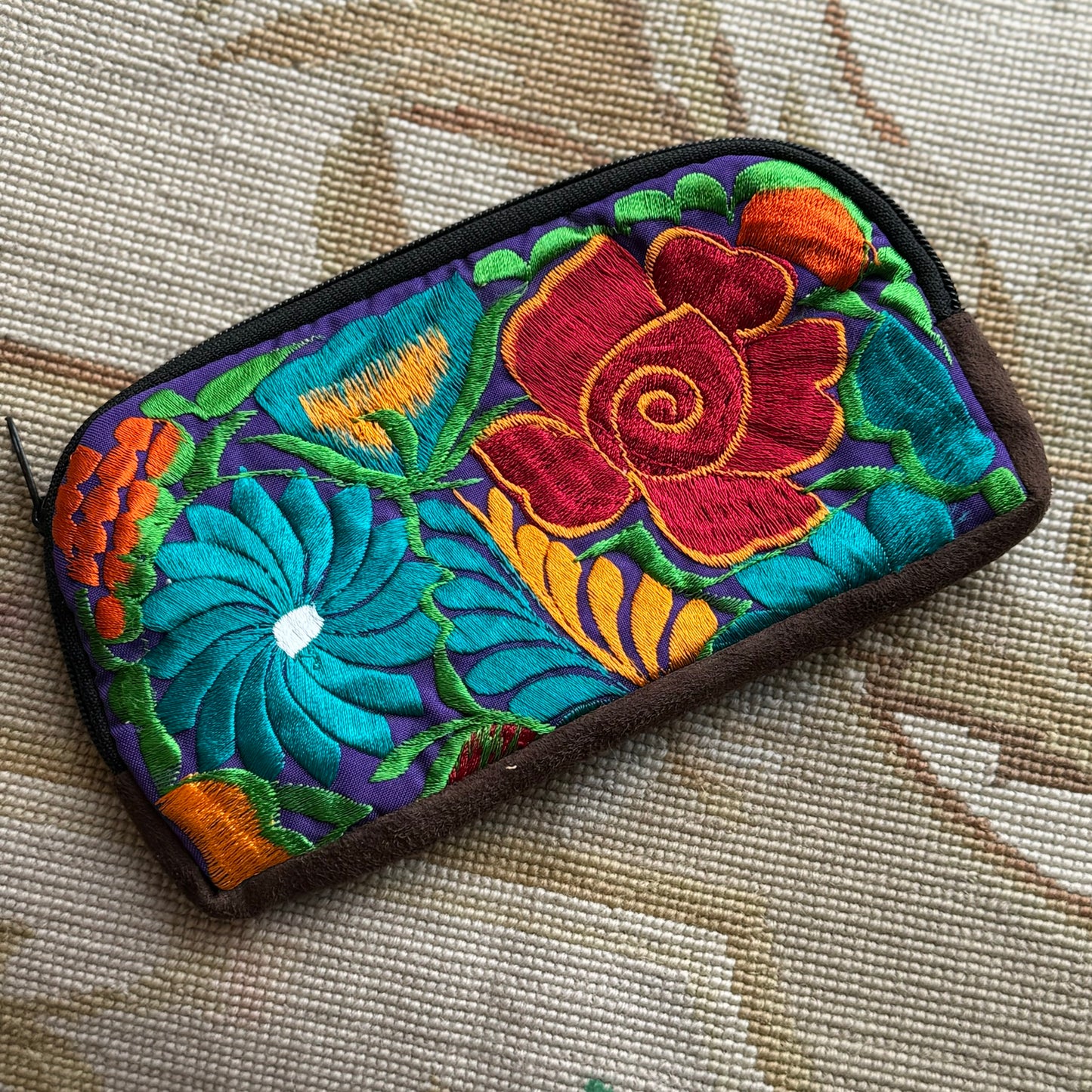La Cruz Embroidered Zip Pouch