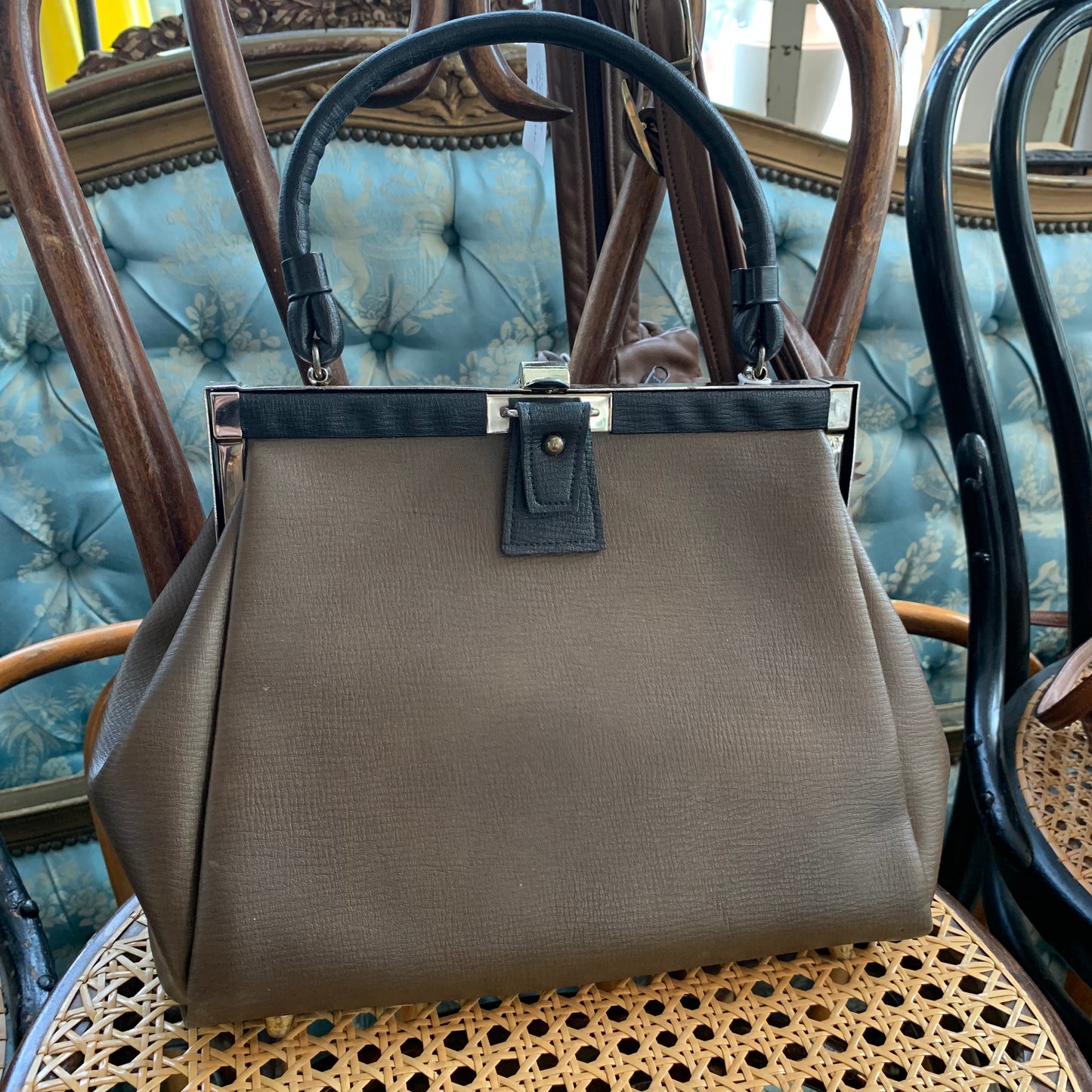 Leather Top Handle Handbag