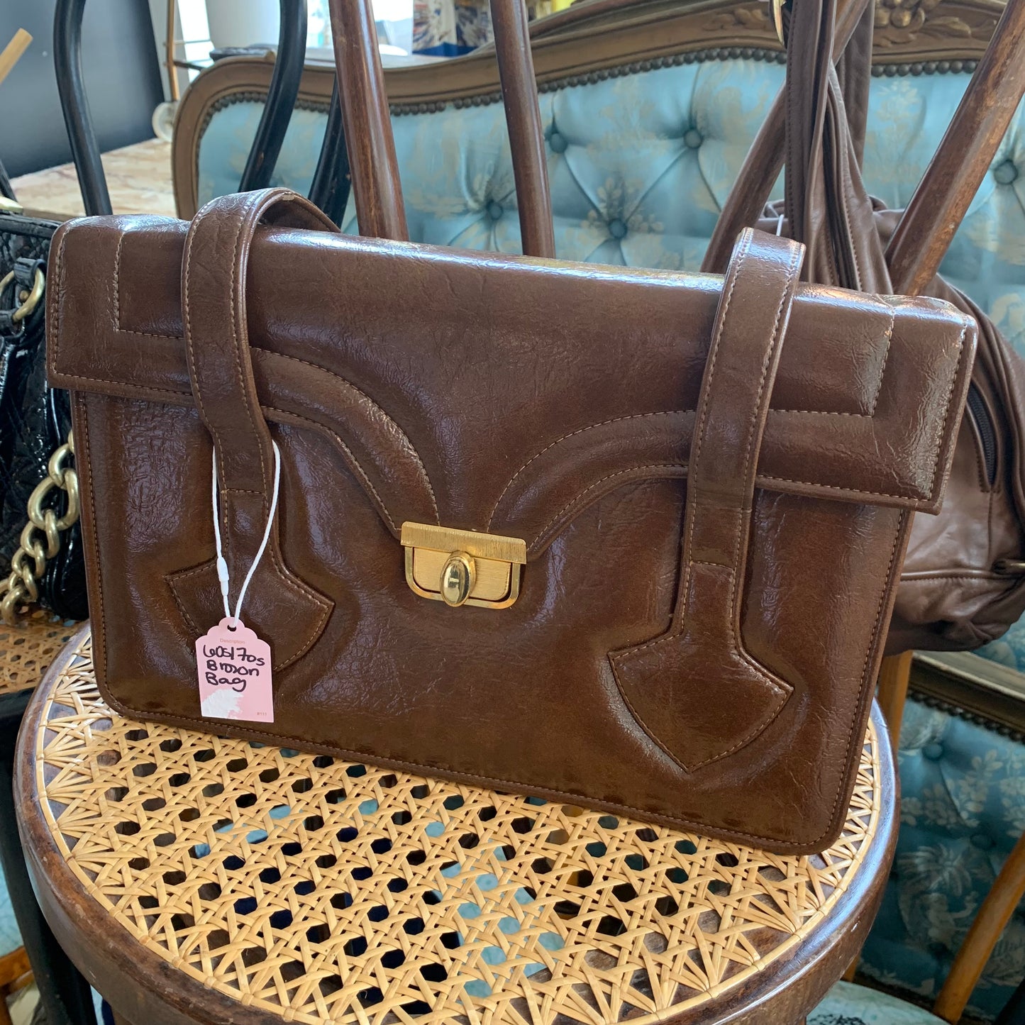 70’s Brown Leather Handbag