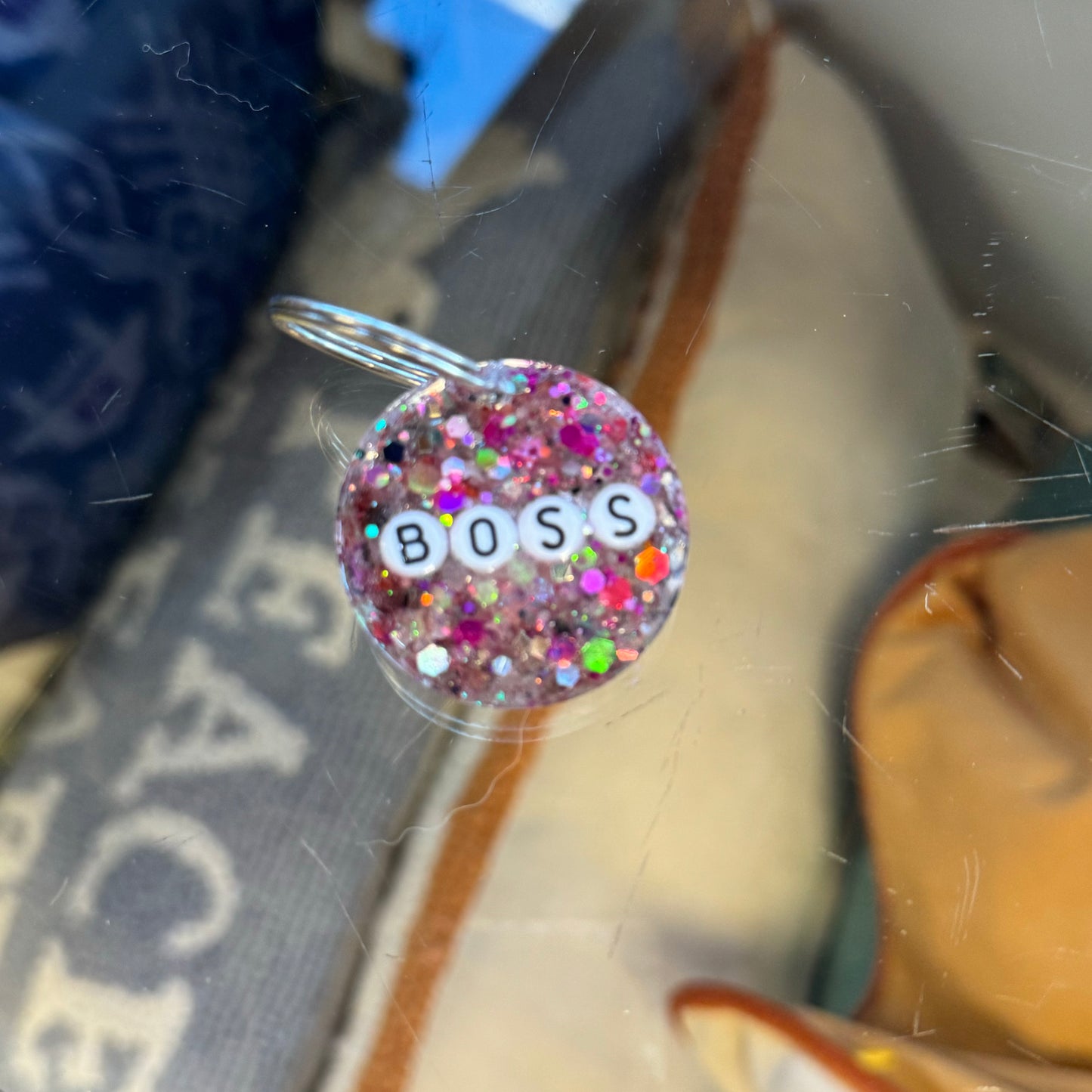 Sweaty Confetti Sparkly Keychain