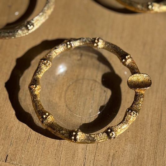 Vintage Gold Bamboo Ashtray