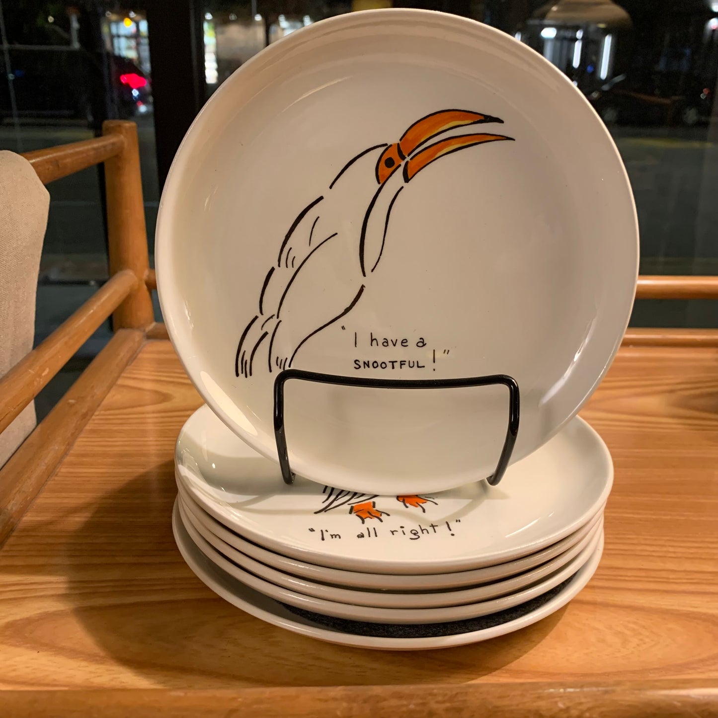Vintage Hand Painted ‘Cocktails at the Zoo’ Plates - 6