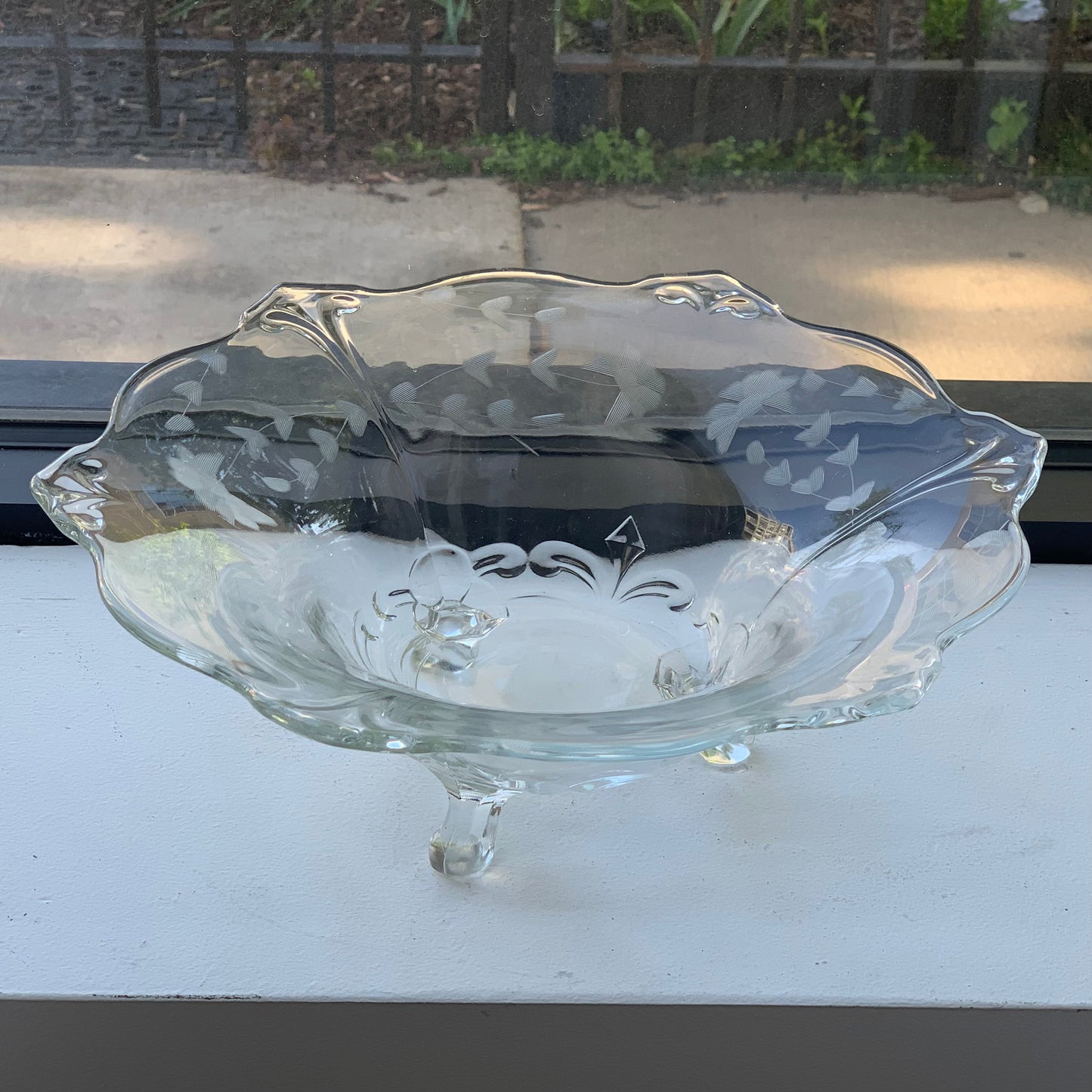 Etched Crystal Bowl