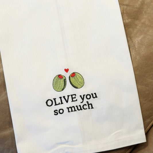 Olive You So Much Tea Towel