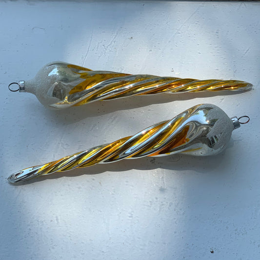 Silver + Gold Icicle Ornament