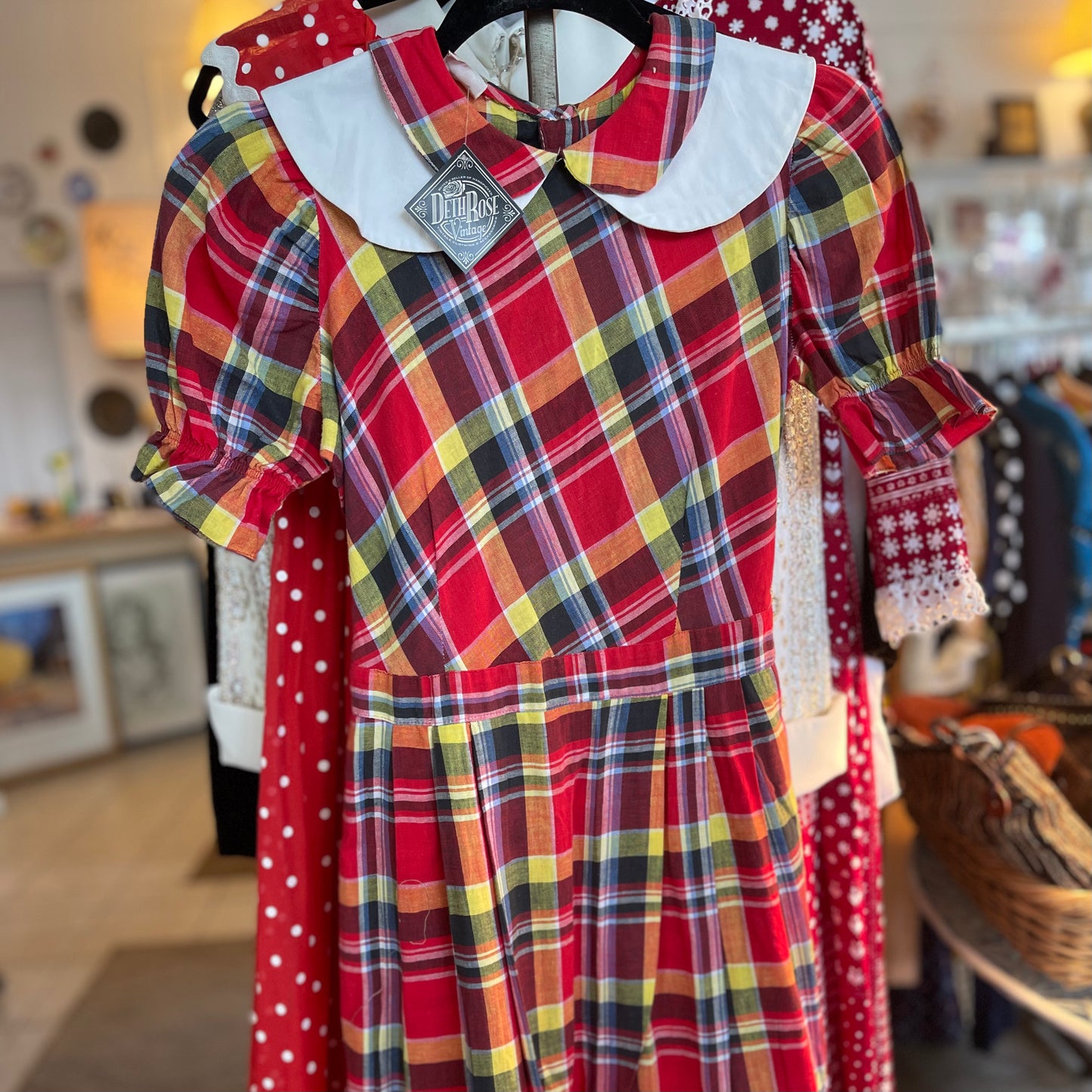 Plaid 40s Peter Pan Dress