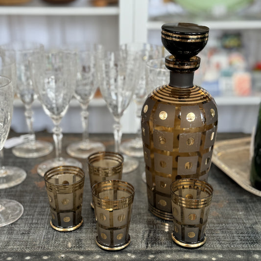 Phillipe Smoky Glass Decanter set
