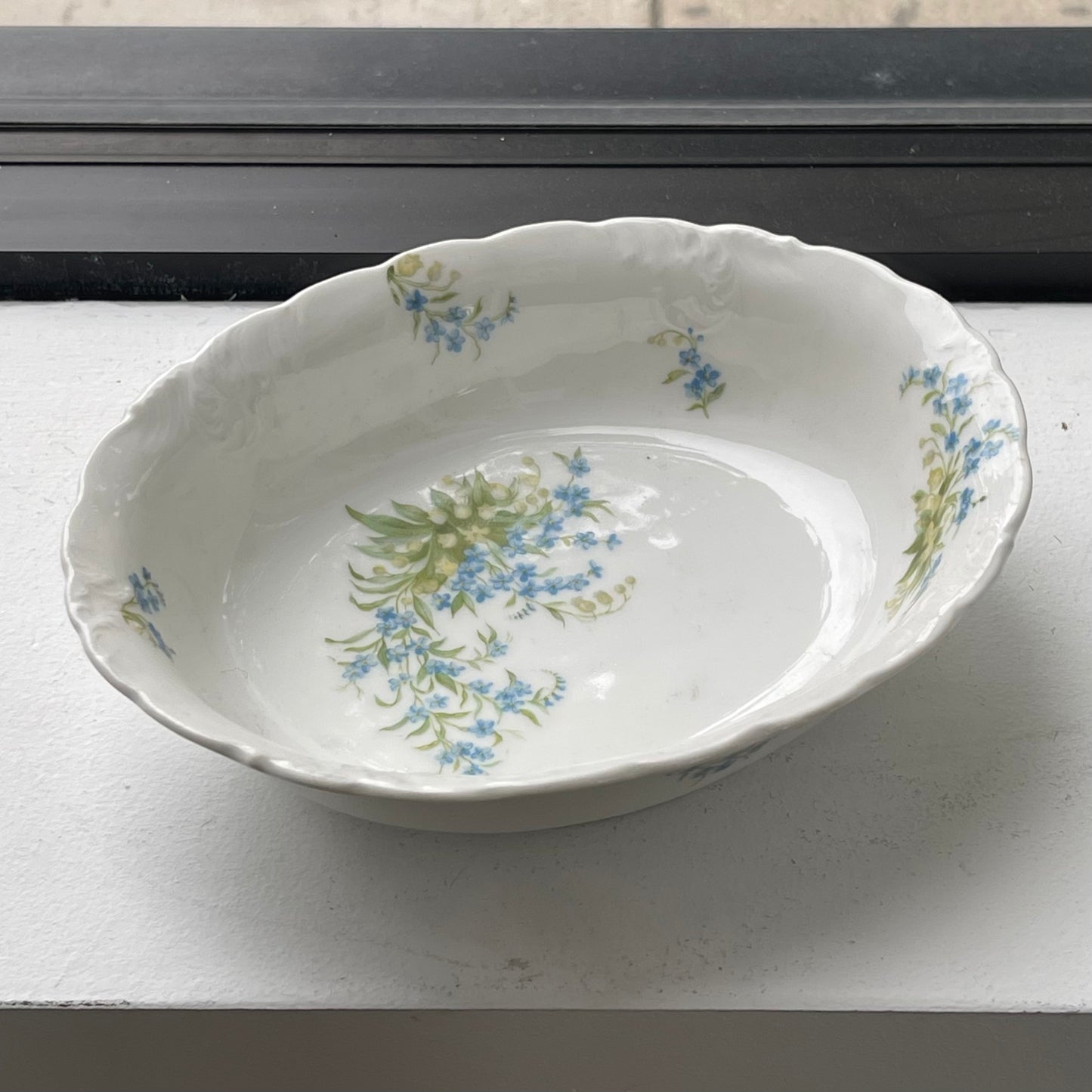 French Blue Floral Serving Dish