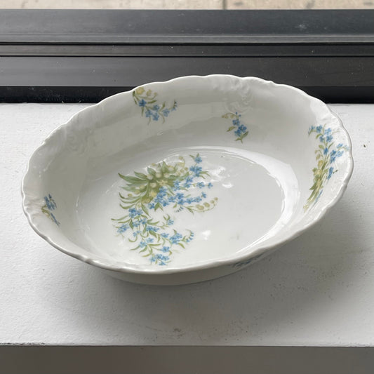 Limoges French Blue Floral Serving Dish