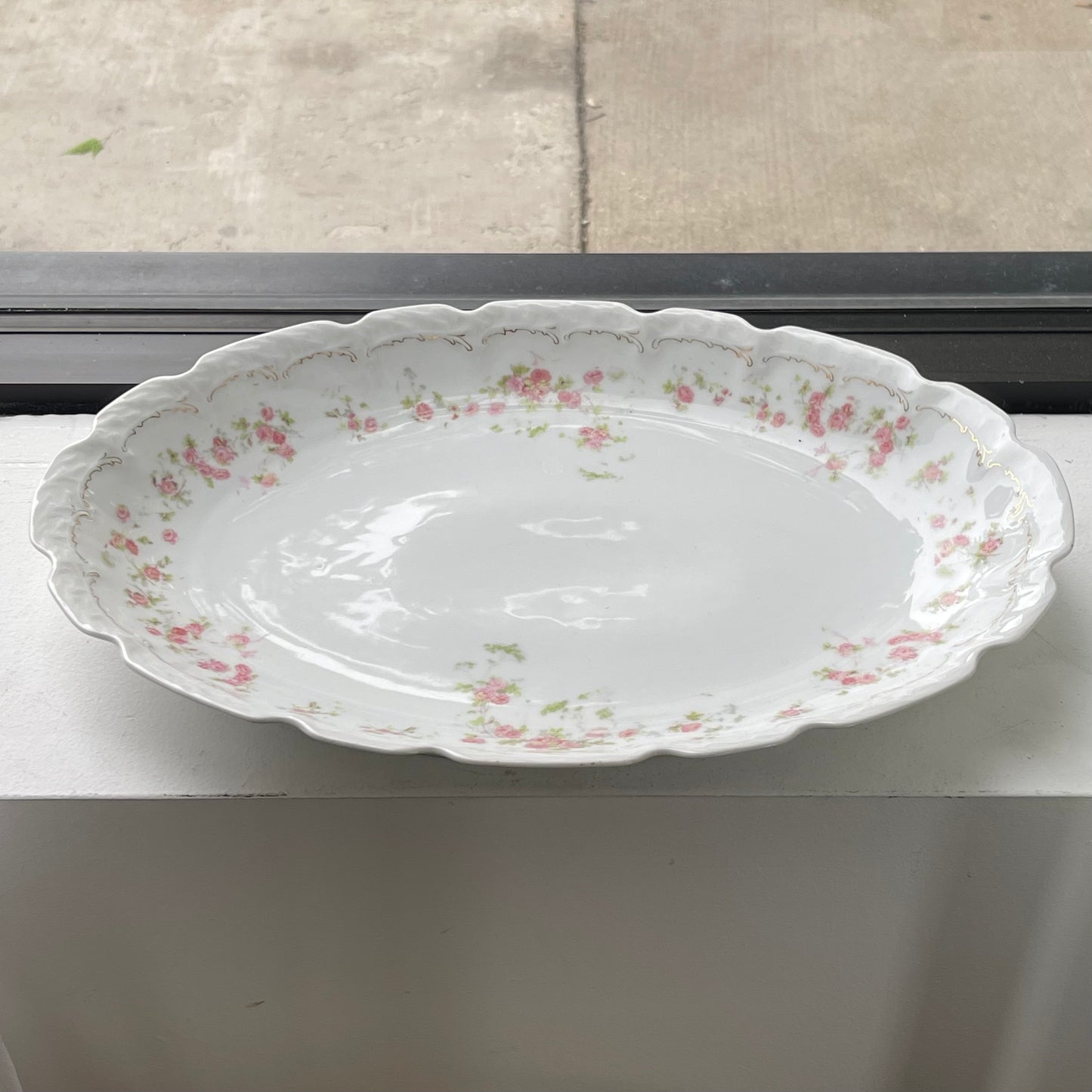 Pink Floral French Serving Platter