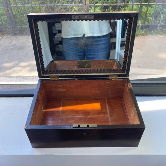 Antique Rosewood Box w/ Mirror