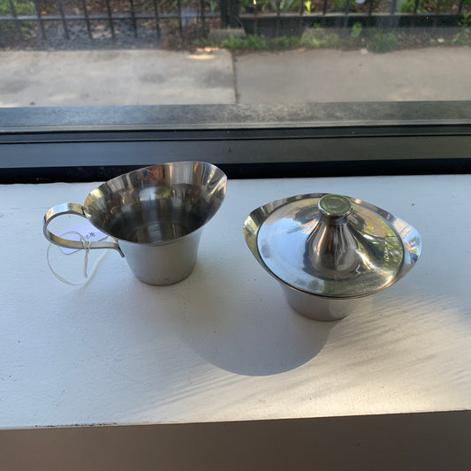 MCM Stainless Cream + Sugar Set