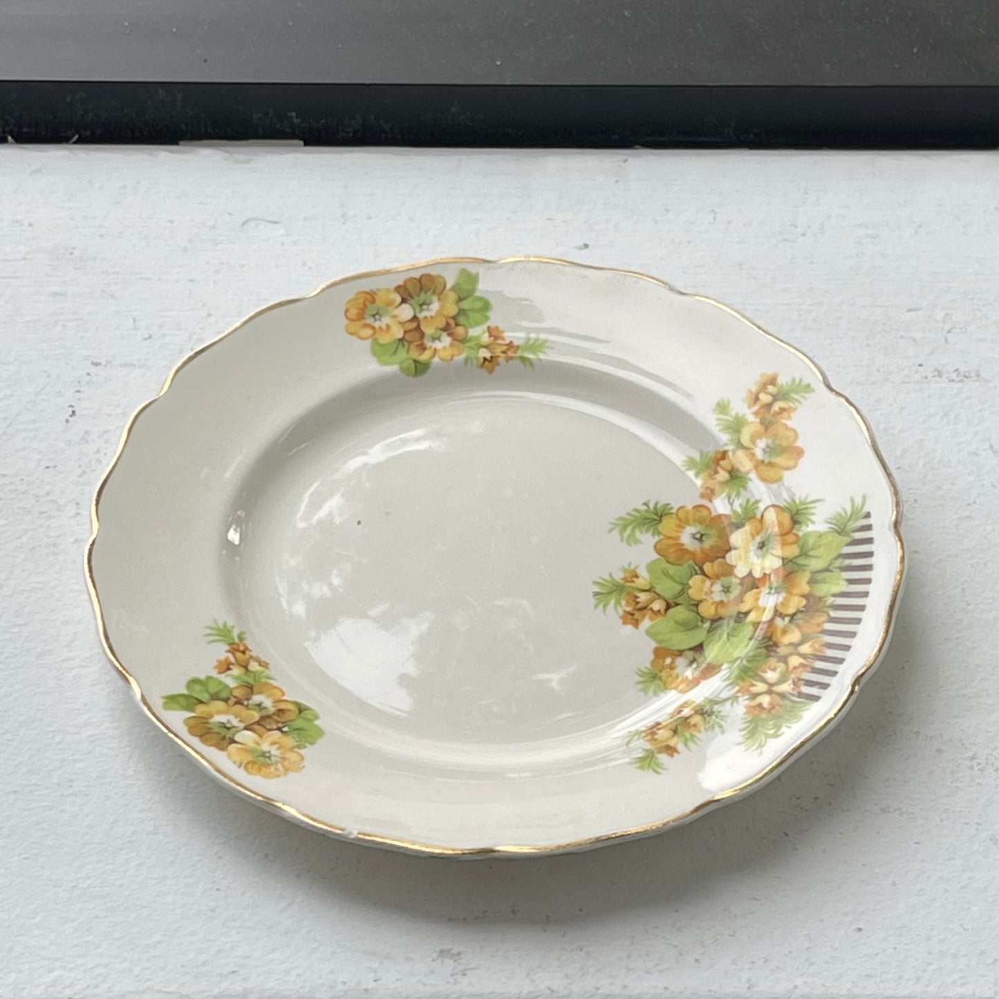 Vintage Striped Floral Small Plate