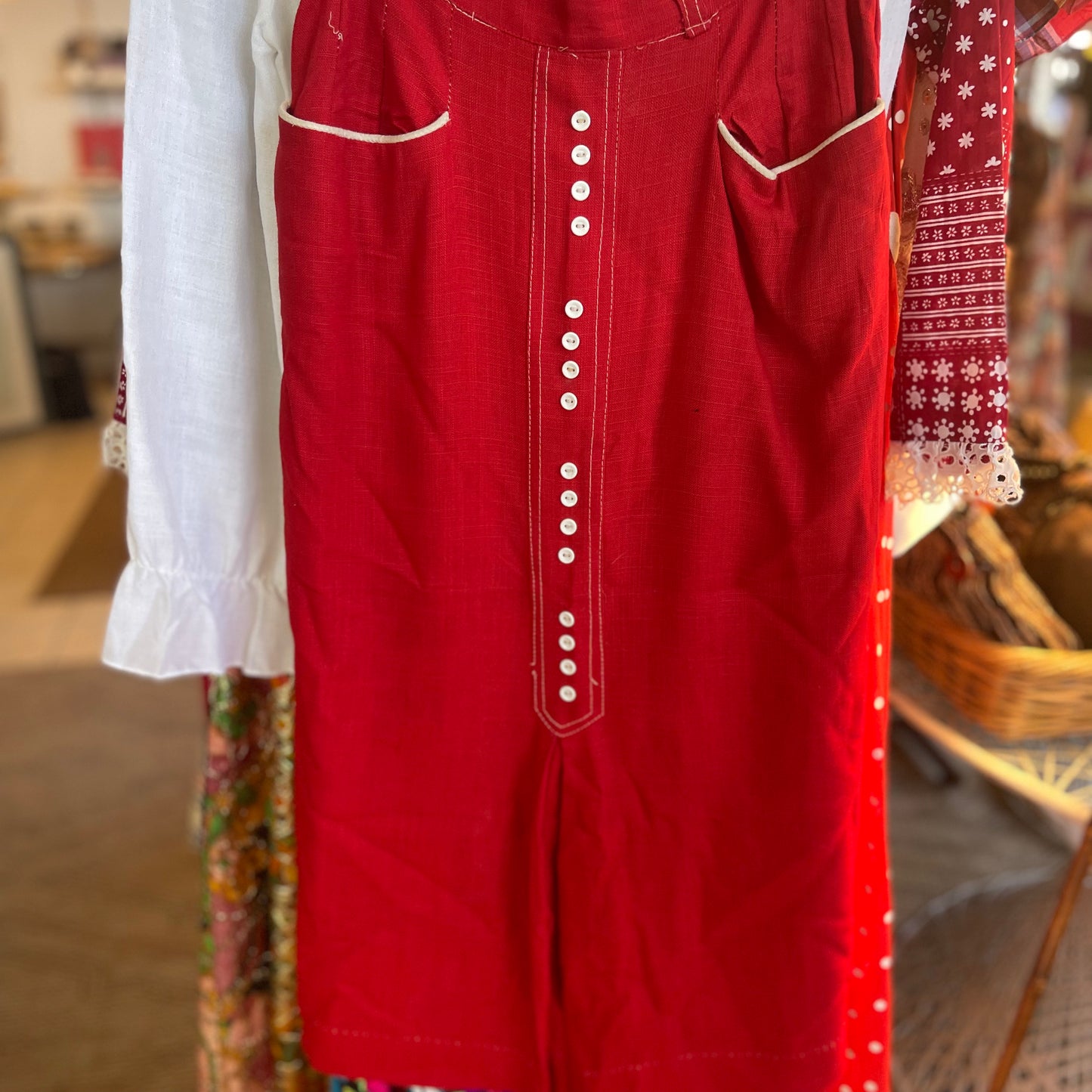 40s Red Button Skirt