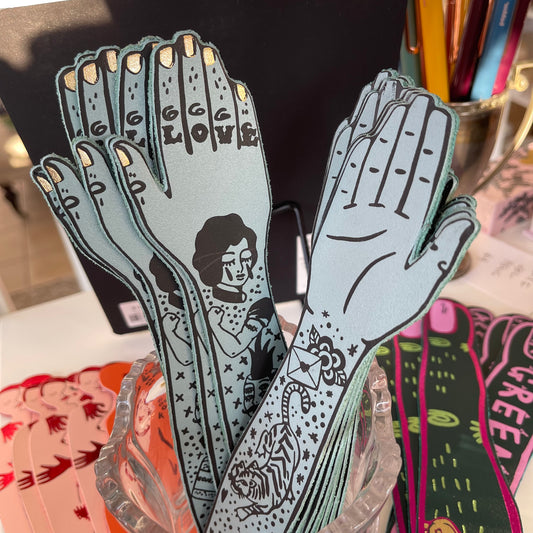 Tattooed Arm Bookmark: Heritage Blue