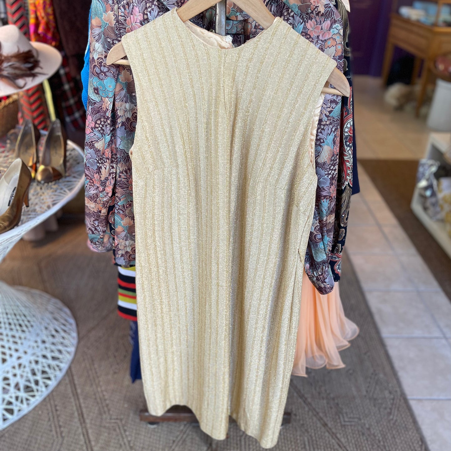 60s Gold Shift Dress