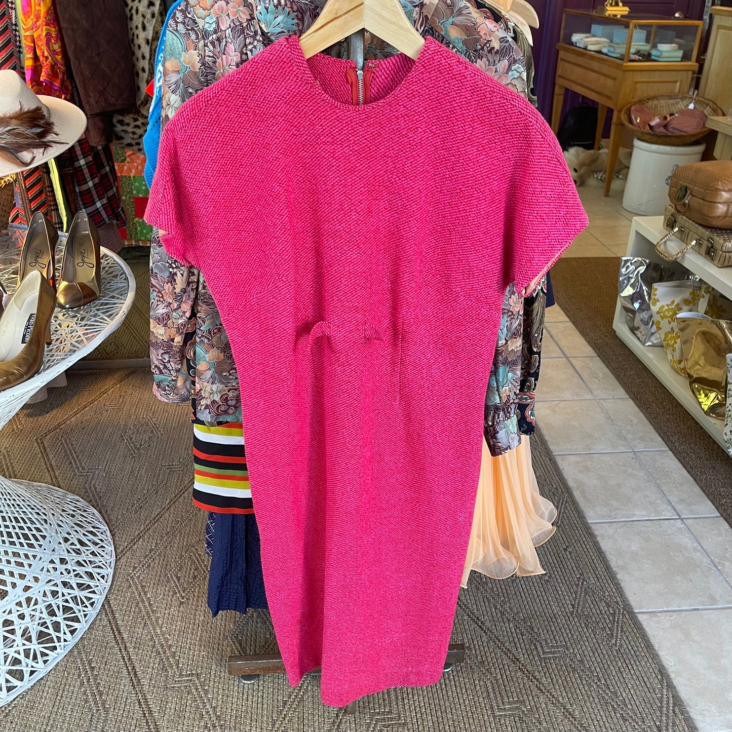 60s Mod Fuschia Shift Dress