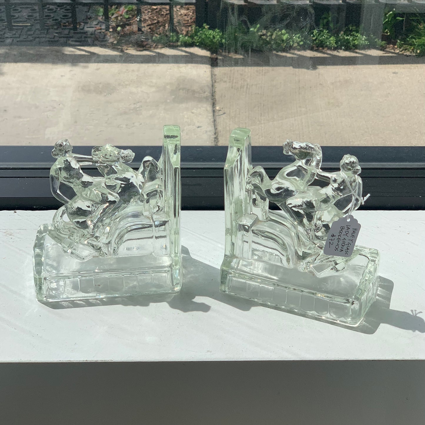 Haley Glass Lady Godiva Bookends