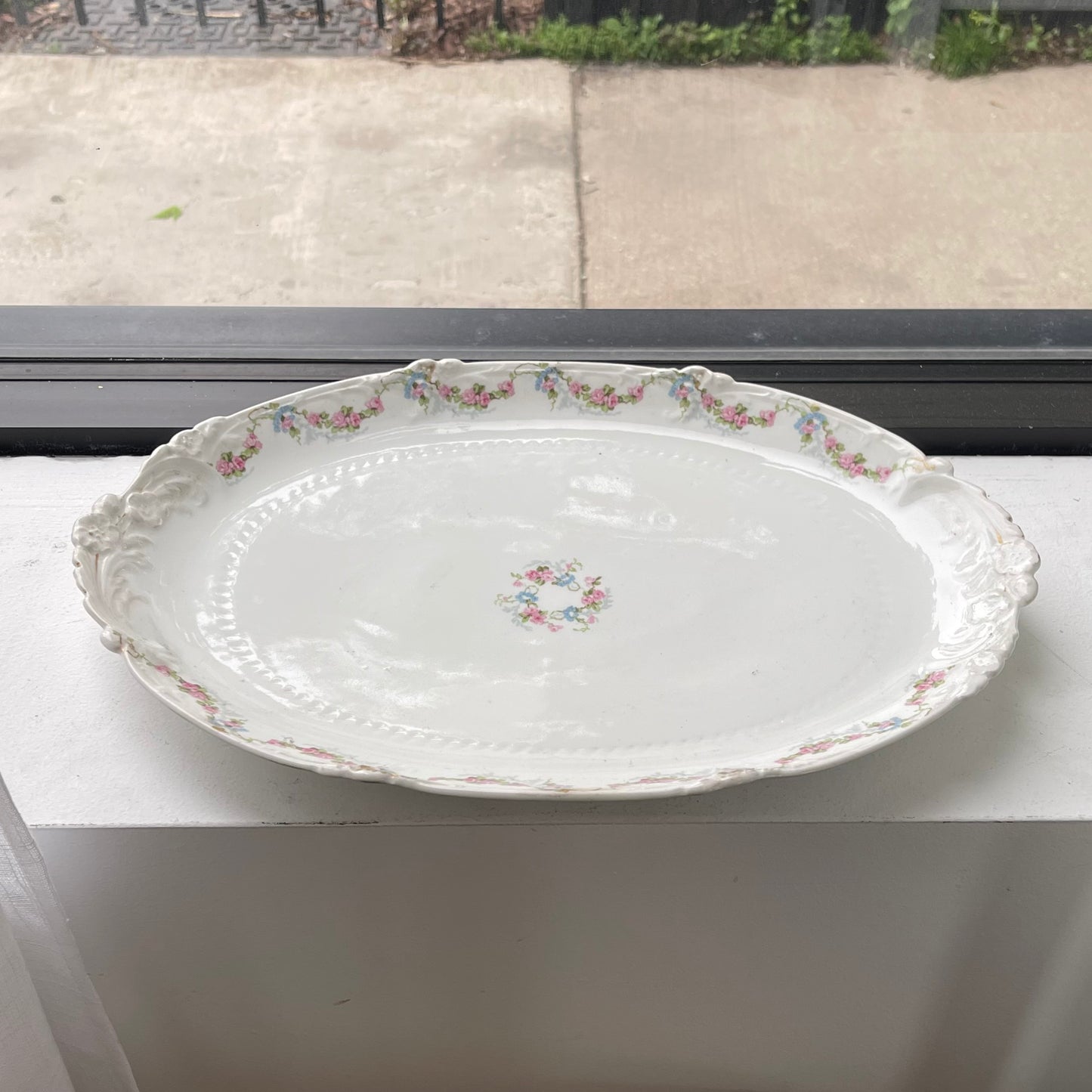 Blue + Pink Floral French Platter