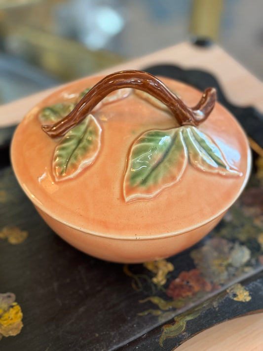 Vintage Peach Belmar California covered dish