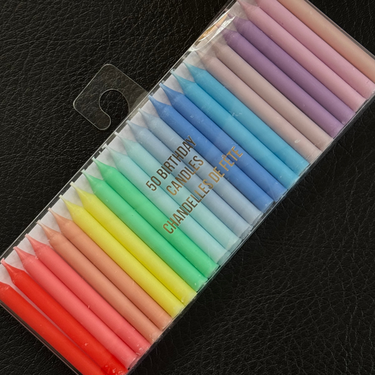 50 Rainbow Birthday Candles