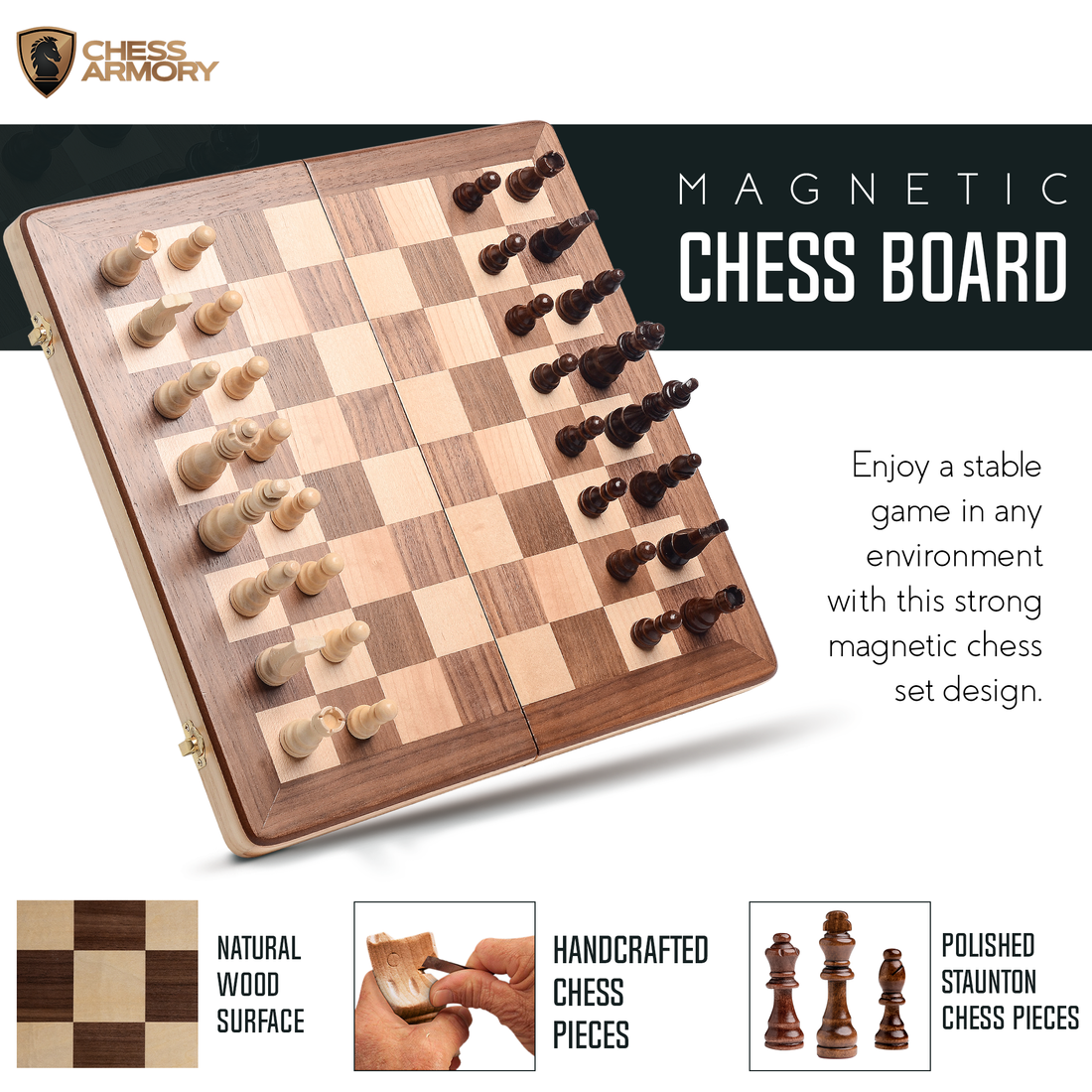 CA Magnetic Wooden Chess Set
