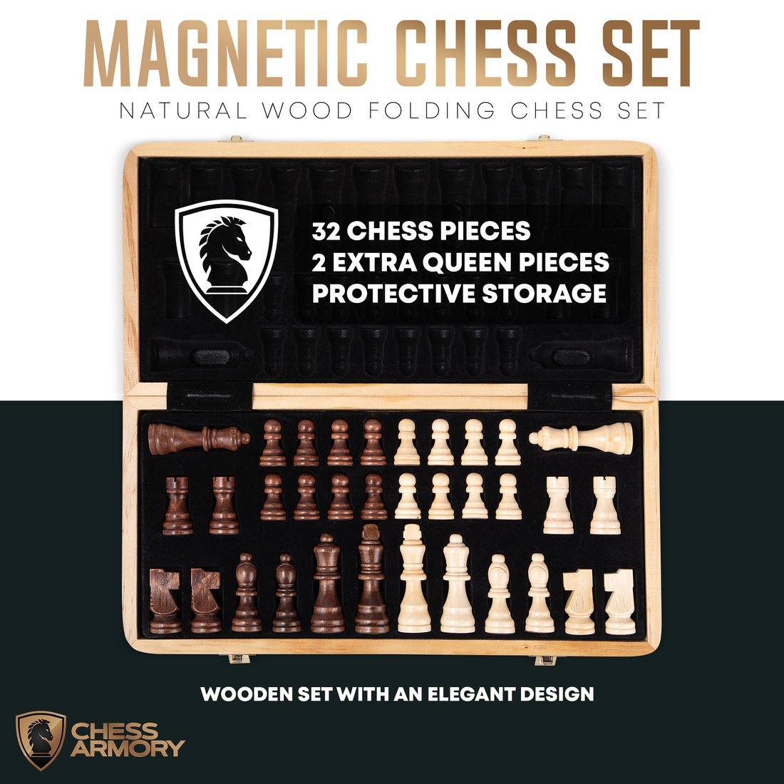 CA Magnetic Wooden Chess Set